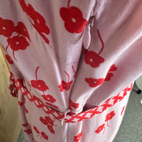 Boden Eva Milkshake Blossom Pink/Red Midi Tea Dress Sz 8 - Picture 11 of 11